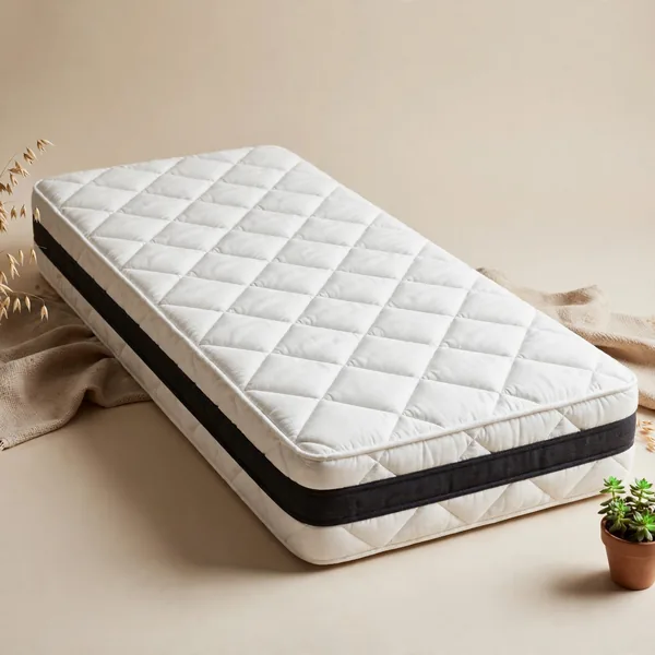 A firm white quilted mattress