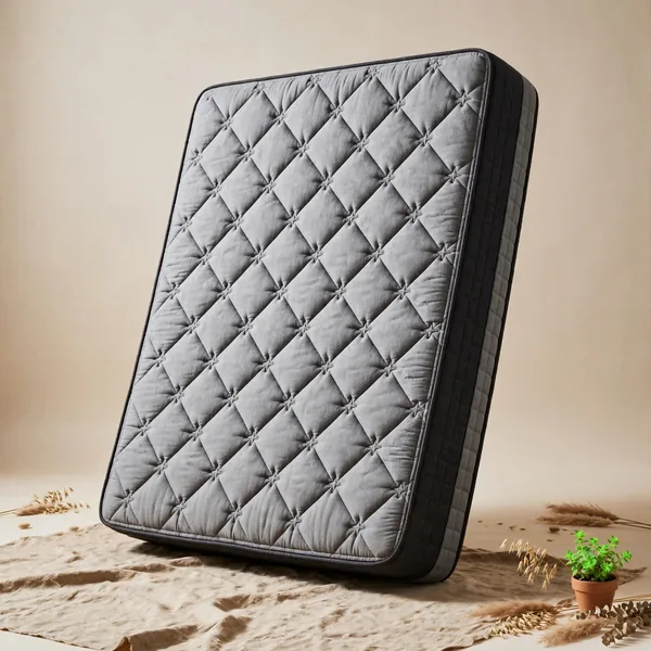 A taller firm grey mattress