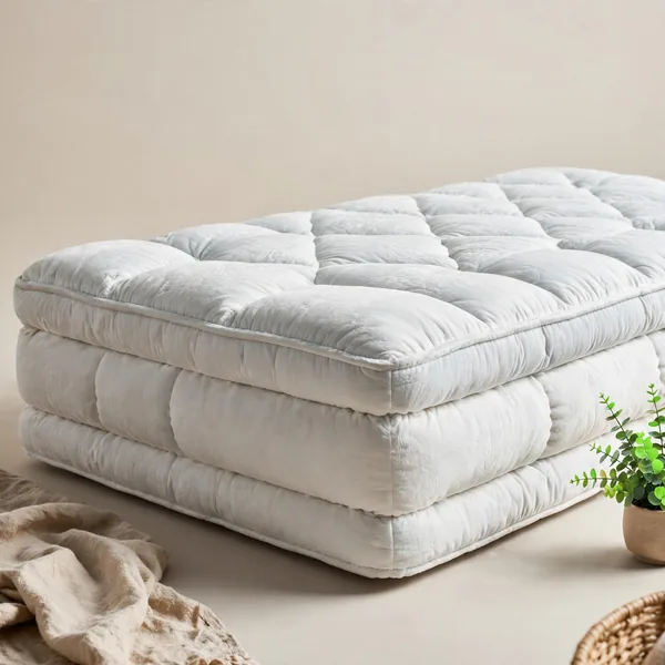A plush double pillow-top mattress