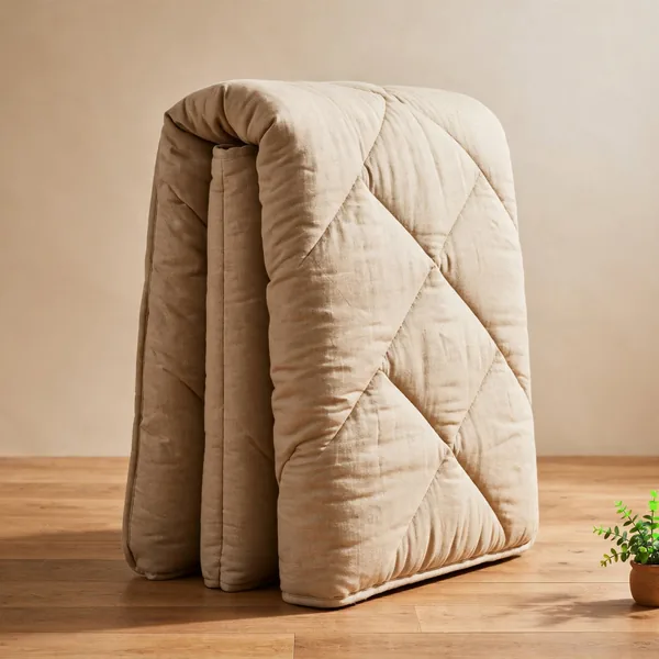 A large mattress folded like a book