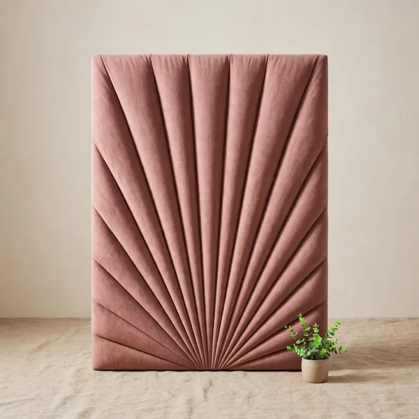 A fan-pleated headboard
