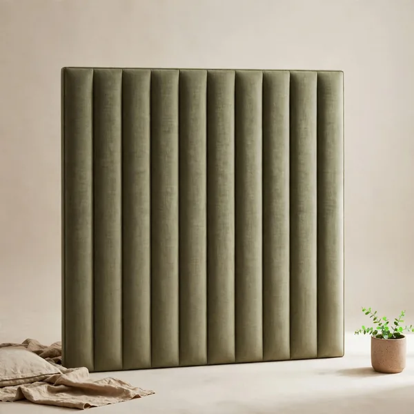 A channel-stitched headboard