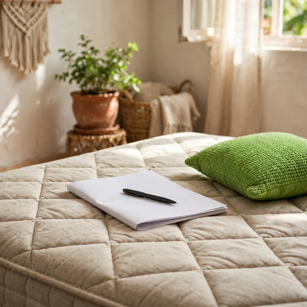 A document on a mattress